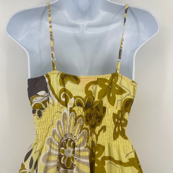 She's Cool Babydoll Dress Sz S Yellow Floral Hippie Boho Floral Funky 2000 Vacay - Picture 6 of 10